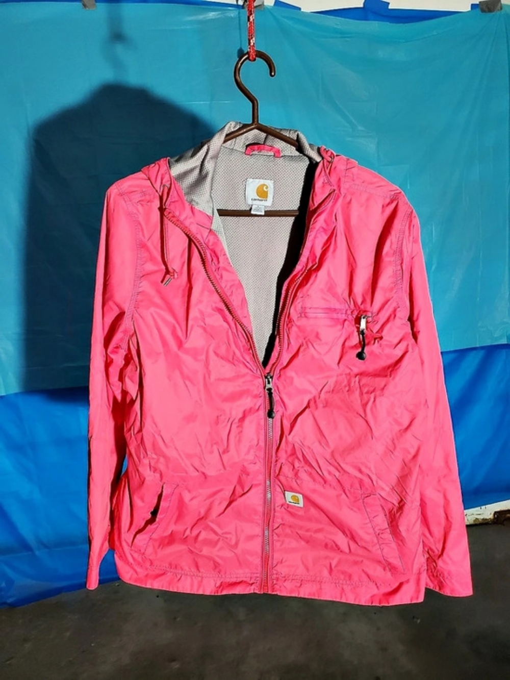 Carhartt Women's Pink Lightweight Hooded Windbreaker Large